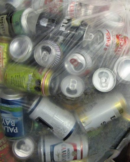 aluminum pop and beer cans